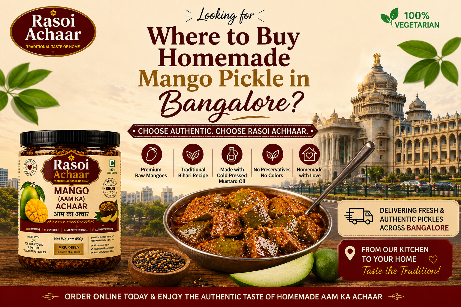 Where to Buy Homemade Mango Pickle in Bangalore