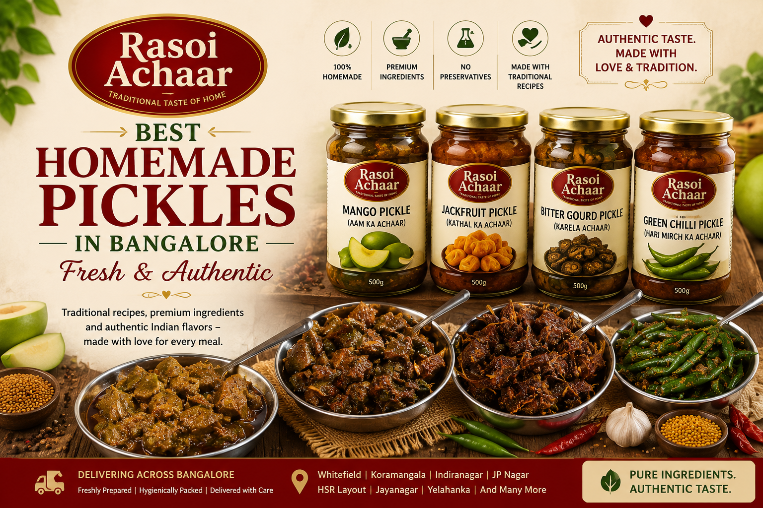 Best Homemade Pickles in Bangalore – Fresh & Authentic
